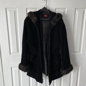 Black Velvet Winter Coat